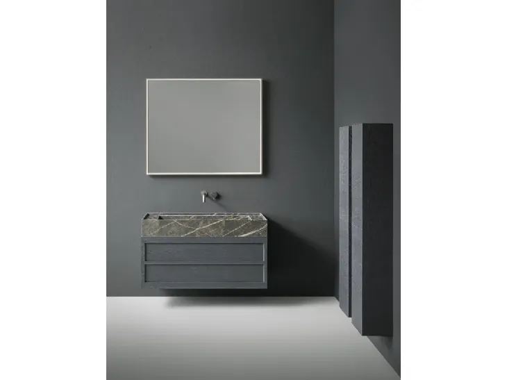 Mobile da Bagno sospeso Craft 02 in rovere grigio grafite di Novello