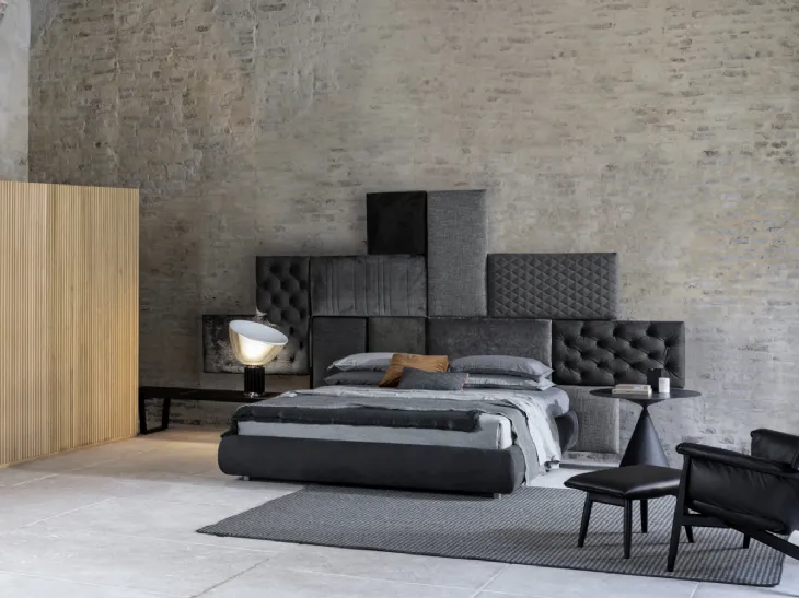 Letto con testiera Wall Panels di Flexteam